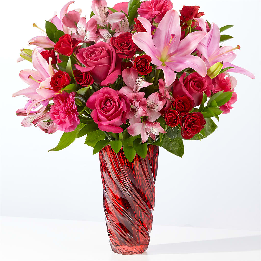 In Love Bouquet with Luxe Swirl Vase – Forever Flower Shop, Phoenix AZ
