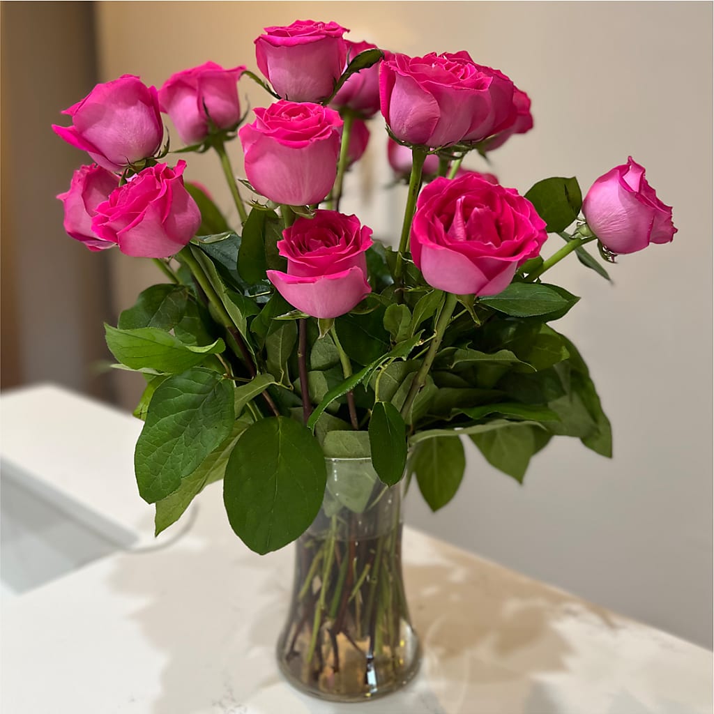 Long Stem Pink Rose Bouquet –  Forever Flower Shop, Phoenix AZ